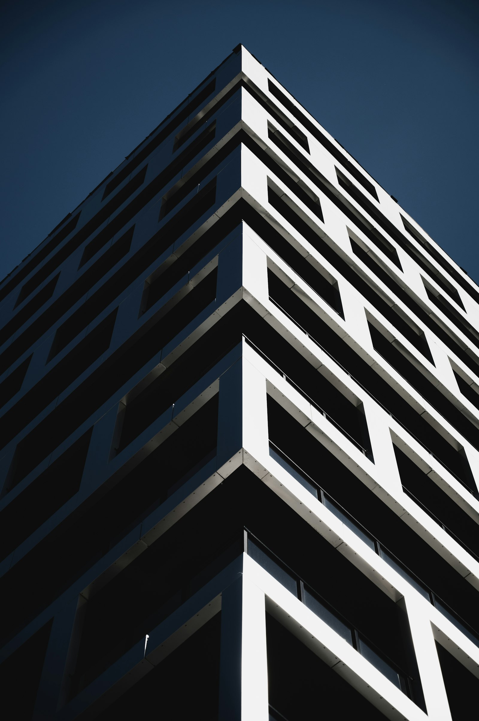 Architectural detail of a modern residential high-rise